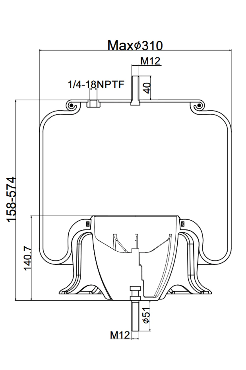 Pulm&oacute;n Suspensi&oacute;n Volvo 566243110 - Vista 2