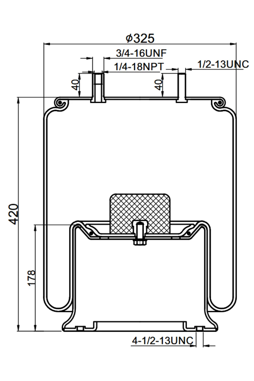Pulm&oacute;n Suspensi&oacute;n 9122 1T19L-11 2 Pernos - Vista 2