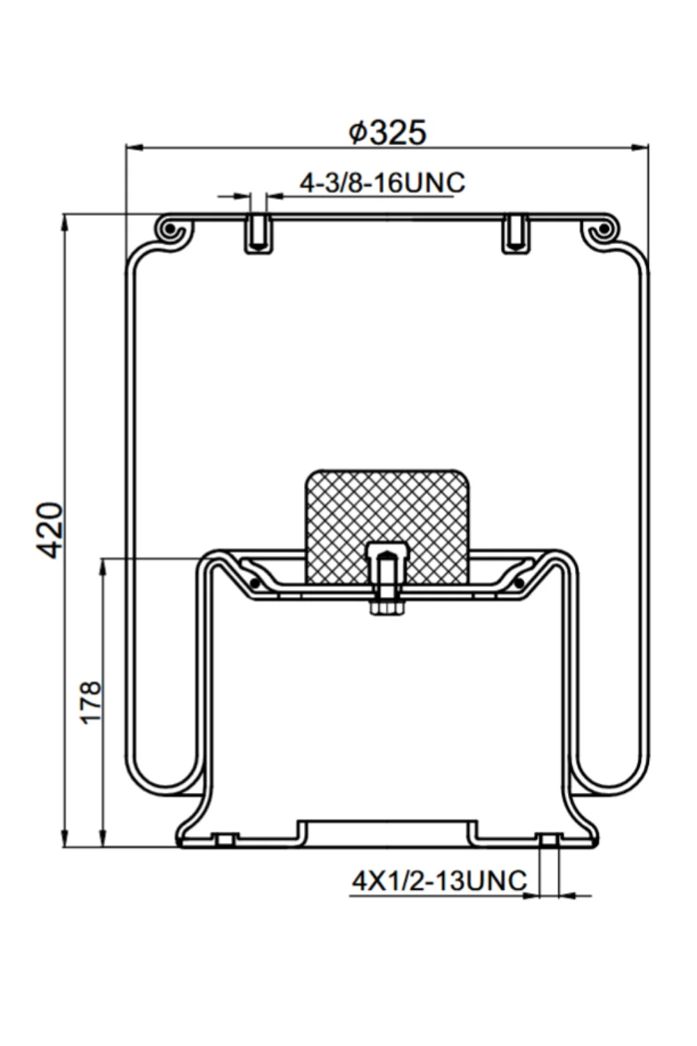 Pulm&oacute;n Suspensi&oacute;n 9156 1K19L-11 4 Pernos Hilo Interior - Vista 2