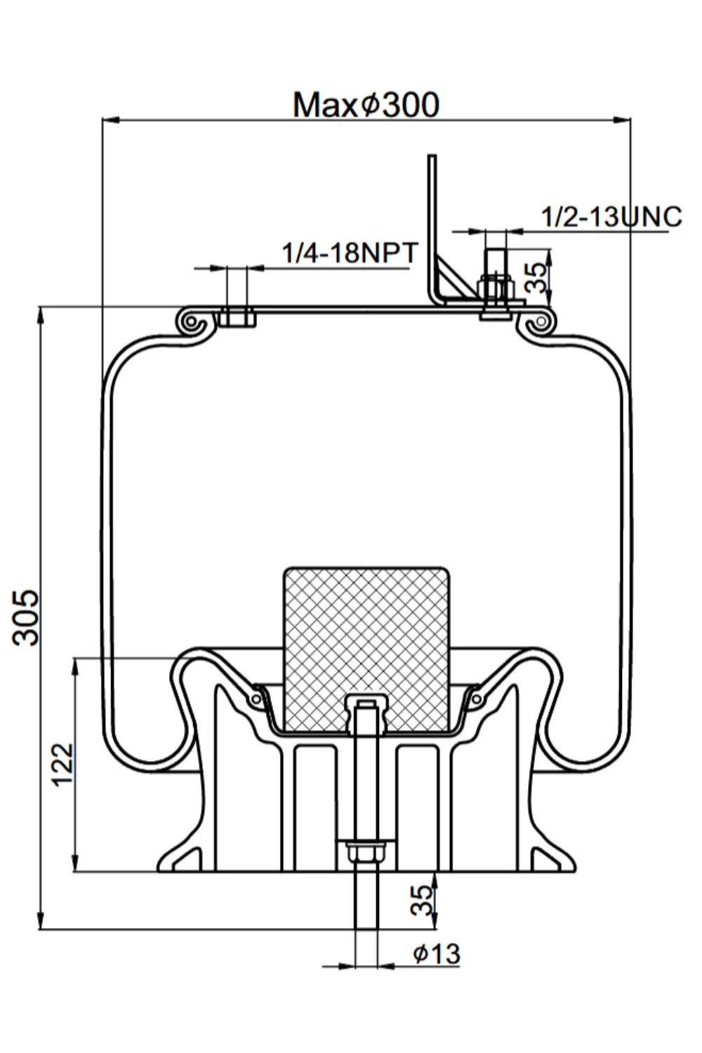 Pulm&oacute;n Suspensi&oacute;n 9373 1T15M-8 1 Perno - Vista 2